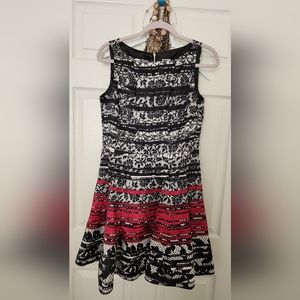 Lace Overlay, Sleeveless Party Dress